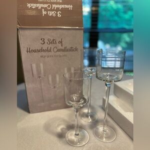 Elegant Glass Candle Holders Set